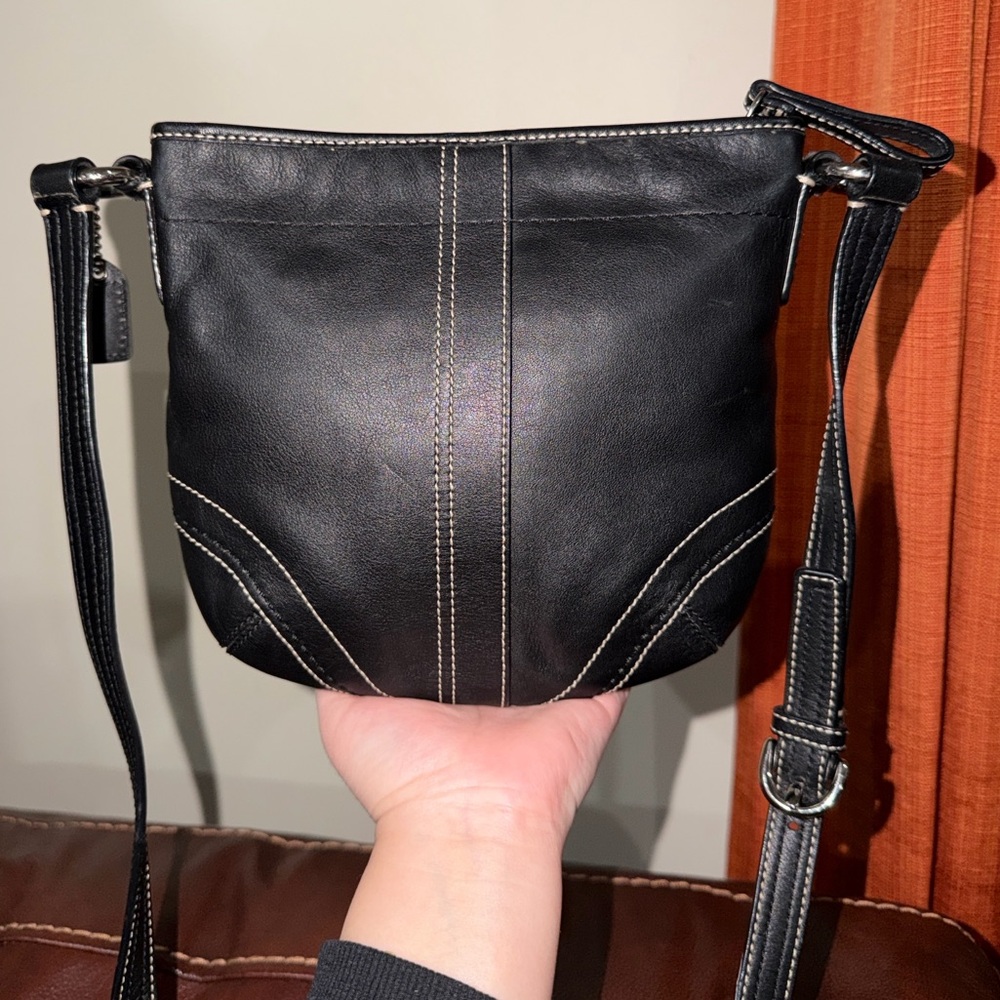 ‼️Vintage Coach Soho Black Leather Crossbody Bag - Picture 7 of 14